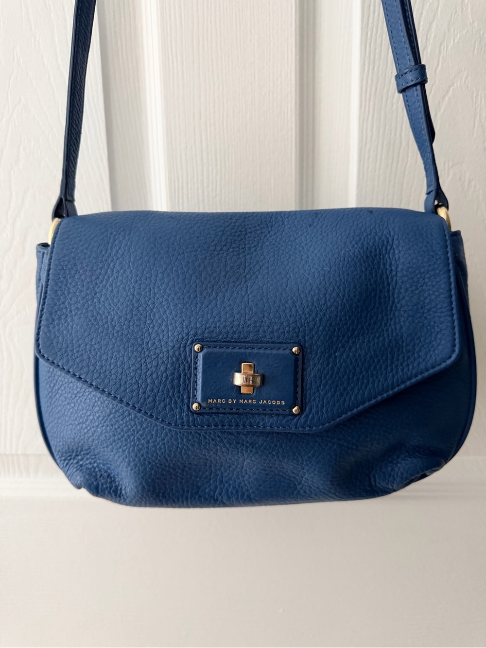 Marc by Marc Jacob Blue Pebbled Leather Crossbody